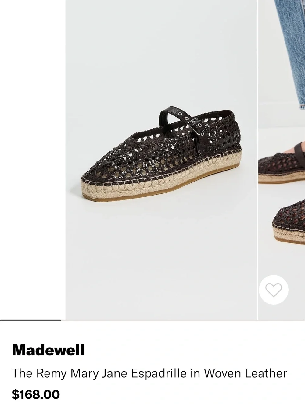 Madewell Remy Mary Jane Espadrille - Black Woven Leather